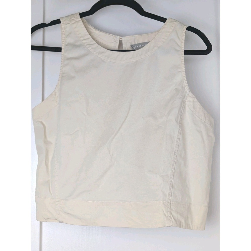 Everlane Easy Shell Organic Cotton Cream Sleeveless Top Womens 6